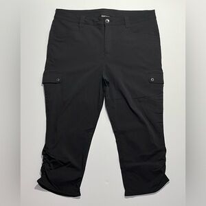 Eddie Bauer Travex Cargo Nylon Horizon Stretch Capri, Size 14, Black